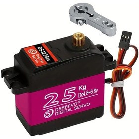 Resim Motion003 1 Adet 25kg Rc Servo Ds3225 Yüksek Tork Dijital Servo Metal Dişli 180 Kontrol Açısı Cnc Alüminyum Kasa 1/8 1/10 Rc Arabalar İçin 