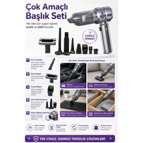 Resim Hace Bazaar El Tipi Basınçlı Hava Üfleme ve Vakum Süpürge Makinesi Şarjlı Aparatlı Set 