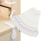 Resim 5/10 adet Beyaz Plastik Çocuk Güvenlik Dolap Kilidi - Çekmeceler ve Kapılar için Bebek Karşıtı Güvenlik Koruyucu, Kolay Kurulum Yapışkan Şeritler, Kazaen Açılmasını Önler, Mutfak Dolapları ve Banyo Dolapları için İdeal, Mutfak Dolap Kilidi, Kapı Güvenlik Kilidi, Basit Tasarım, Dayanıklı Plastik Kilidi 