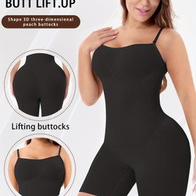 Resim Kadınlar için Dikişsiz Vücut Şekillendirici Spagetti Askılı Bodysuit - Karın Kontrolü, Göğüs Kaldırma ve Kalça Kaldırma, V-Yaka Orta Esneklikte Zarif Şekillendirici Giysi Tüm Sezon İçin Uygun, Rahat Kontrol Giyim | Pürüzsüz Dokulu Kumaş, Şekillendirici Bodysuit 