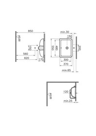 Resim Vitra S20 Tezgah Altı Lavabo Beyaz 7475B003-0618 