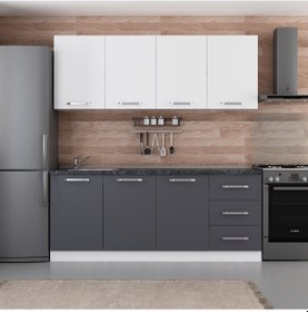 Resim Minar 200 Cm Mutfak Dolabı Beyaz Antrasit 200-a2 