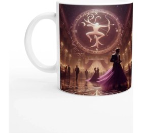 Resim Yay Burcu Baskılı Kahve Kupası - Zodyak Maskeli Balo Vs2 