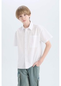 Resim DeFacto Erkek Çocuk Oversize Geniş Kalıp Polo Yaka Paraşüt Kısa Kollu Gömlek E1588A825HSWT34 
