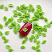 Resim 50 adet Karışık Yeşil Mini Yaprak Düz Arka Taşlar, DIY Takı ve Tırnak Sanatı Süsleri için Küçük Yeşil Yaprak Tasarımı, Tırnak Sanatı Süslemeleri | Dekoratif Taşlar | Canlı Renkli Yapraklar 