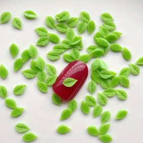 Resim 50 adet Karışık Yeşil Mini Yaprak Düz Arka Taşlar, DIY Takı ve Tırnak Sanatı Süsleri için Küçük Yeşil Yaprak Tasarımı, Tırnak Sanatı Süslemeleri | Dekoratif Taşlar | Canlı Renkli Yapraklar 