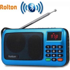 Resim Ganbao Bluetooth-Mavi Rolton W405 Dijital Taşınabilir Mini Mp3 Çalma Taşınabilir Fm Radyo Müzik Çalar Hoparlör Tf USB El Feneri ile Para Doğrula (Yurt Dışından) 