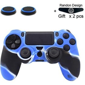 Resim Veri Kurbağa Kaymaz Silikon Kapak Cilt İçin Sony Ps4 Pro İnce Kılıf İşık Bar Blue Black 