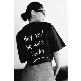 Resim Nemere Baskılı Oversize T-Shirt - Siyah 