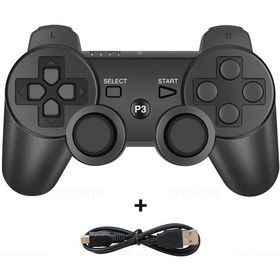 Resim Siyah Destek Bluetooth Kablosuz Gamepad Playstation 3 Joystick Denetleyicisi Ps3 Controle Aksesuarları Usb Pc Oyun Denetleyicisi 
