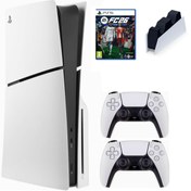 Resim Sony Playstation 5 slim cd cfı-2116 EN YENİ versiyon 2025 model 2 Dualsense şarj istasyonu fc26 