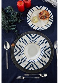 Resim Cooker 24 Parça Porselen Yemek Takımı Ckr4163 Lacivert 