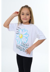 Resim Toontoy Kids Toontoy Kız Çocuk Baskılı Tişört Beyaz 