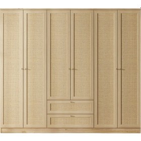 Resim Baru 6 Kapaklı 2 Çekmeceli Gardırop H:182 Cm Atlas Çam 