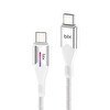Resim Bix Type-C to Type-C 60W Örgülü LED Işıklı Şarj ve Data Kablosu 1 Metre Beyaz 
