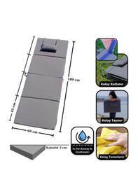 Resim Xpermate Katlanır Şezlong Minderi Kamp Yatağı 180x60x3 Gri 