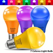 Resim Kasotile A19 LED Ampul, 85-265V, E26/E27 Tabanı, 9W (60W Yedek Ampul), Parti Süslemeleri, Veranda, Ev Aydınlatması, Noel Işıkları, Karartma Yapmayan 7 Renkli Monokrom 