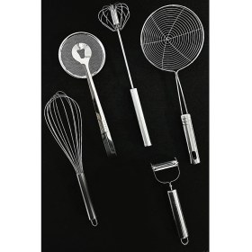 Resim Çırpıcı, Süzgeçli Maşa, Otomatik Çırpıcı, Yağ Kevgırı, Sebze Meyve Soyucu Set 