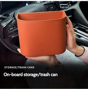 Resim Xuweiwei Çok Amaçlı Turuncu Araç Çöp Kutusu Büyük Kapasiteli Kolay Monte Edilir 