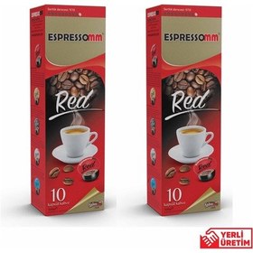 Resim Espressomm® Tchibo Cafissimo Makineleri İle Uyumlu Red Kapsül Kahve 2 x 10'lu 