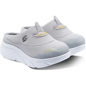 Resim Sandal Spor Kadın Dolgu Taban Ortopedik File Sabo Doktor Hemşire Hastane Aşçı Terlik Gri 