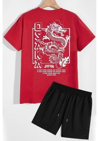 Resim Uyguntarz Osaka Şort T-shirt Eşofman Takımı Kırmızı 