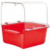 Resim Bird Life Bülbül Kanarya Muhabbet Kuşu Banyoluğu 12.5 x 12 x 13 CM Kırmızı 