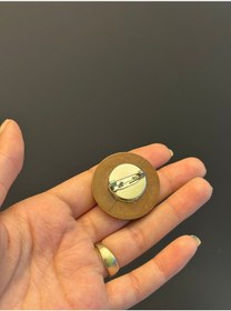 Resim Taş Desenli Broş Yaka İğnesi Giyim Aksesuarı 4 x 4 CM Renkli 