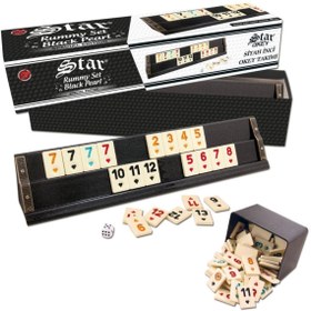 Resim roselight store rose 1010679 Star Siyah İnci Okey Takımı 96568 