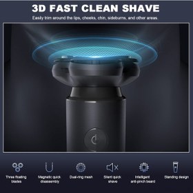 Resim Qingmipy Blackstone 7 Erkek Tıraş Makinesi: Usb-c Şarj, 3 Yüzer Bıçak, Pop-up Sakal Trimmer, 90 Dakika Kullanım 