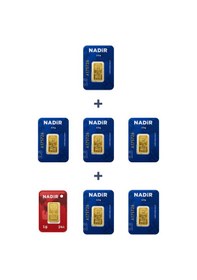 Resim Nadir Gold 24 Ayar 16 Gram Külçe Altın 6 Adet 2,5 Gram Külçe Altın + 1 Adet 1 Gram Külçe Altın 