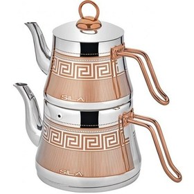 Resim Sıla B-580 Artuklu Bakır Çaydanlık Takımı No:1 Bakır 
