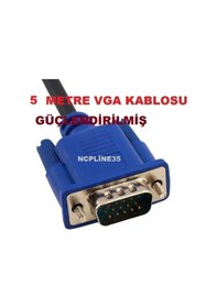 Resim 5 Mt Projeksiyon Tv Ara Kablosu Vga Wga Kablo Kömürlü 