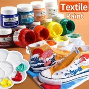 Resim Marie's Kumaş Boyası 1 Şişe, 50ml - 12 Renk Seçeneği - Kalıcı, Canlı Renkler, Orta ve Fırça ile Profesyonel Tekstil Pigment Seti, Sanatçılar & El İşi Tutkunları için T-shirt, Ayakkabı, Kot Pantolon, Kanvas Çantalar, DIY Projeler 
