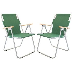 Resim Bofigo 2 Adet Katlanır Sandalye Kamp Sandalyesi Balkon Sandalyesi Katlanabilir Piknik ve Bahçe Sandalyesi Yeşil 