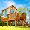 Resim Mandu Ahşap Yerden Yüksek Ağaç Oyun Evi 