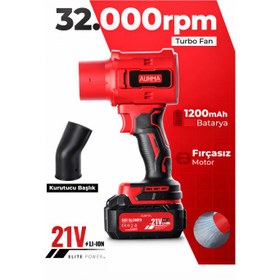 Resim Auhma Ahv-18 21V 32.000 RPM Şarjlı Turbo Hava Üfleyici - Li-ion Jet Blower 