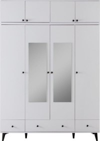 Resim Gardırop, Bianca 4 Kapaklı Aynalı Dolap Ve Yüklük 