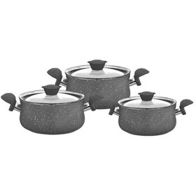 Resim Oms 6 Parça Granit Güveç Set Gri Renk 