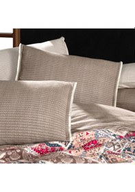 Resim Mavera King Size Battal Boy %100 Pamuk Flanel Pazen Nevresim Takımı Kahve Kahverengi 