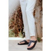 Resim Grade Hakiki Deri Kalın Taban Parmak Arası Erkek Terlik 