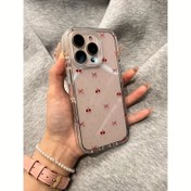 Resim Kırmızı polka desenli kiraz ve kurdele desenli, Iphone 16 Pro Max, 15, 14 Plus, 13, 12 ve 11 ile uyumlu, aile ve arkadaşlar için mükemmel bir Noel hediyesi, Yeni Yıl hediyesi, Paskalya hediyesi veya Cadılar Bayramı hediyesi olarak kullanılabilir. 