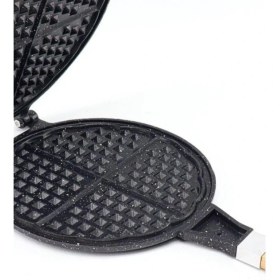 Resim Taşhan Yeni Nesil Döküm Waffle Tavası Ahşap Kulp Siyah 
