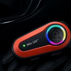 Resim Mioji Mio 120 2x RGB 1000mAh IPX6 1500m 2 Kişilik Kask Intercom Motosiklet Bluetooth Kulaklık - Turuncu 