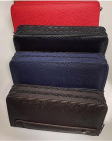 Resim İs Leather Çift Fermuarlı Cüzdan 