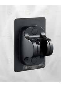 Resim Mainshop Kendinden Yapışkanlı El Duşu Başlığı Delme Gerektirmez 2 Kancalı M-049 Siyah 