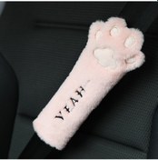 Resim Sones Araba Peluş Kafa Yastığı Kedi Pençesi Araba Boyun Yastığı Araba Kadın Dekoratif Malzemeleri, Renk: Pembe Omuz Pedi 