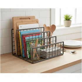 Resim GO DEKOR Metalik GRİ Masaüstü İskandinav TEL Dergilik 24X12X15 