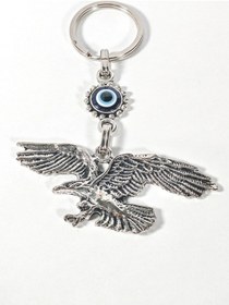 Resim Nazar Boncuklu Kartal Figürlü Anahtarlık Güç, Özgürlük Ve Koruma Enerjisi Çok Renkli 