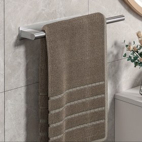 Resim Çağdaş Paslanmaz Çelik Havlu Rafı, 1pc Kendiliğinden Yapışkan, Duvar Monte, Çok Fonksiyonlu Havlu Tutucu, Banyo Aksesuarları, Depolama ve Organizasyon, Elektrik Gerektirmez 